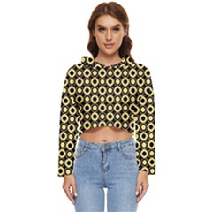  Mazipoodles Yellow Donuts Polka Dot Women s Lightweight Cropped Hoodie by Mazipoodles