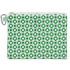 Mazipoodles Green White Donuts Polka Dot  Canvas Cosmetic Bag (xxl) by Mazipoodles