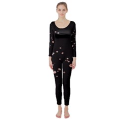 Abstract Rose Gold Glitter Background Long Sleeve Catsuit by artworkshop