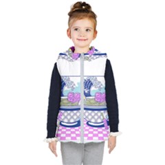 Ramen Kanji Vaporwave Artwork Minimalism Kids  Hooded Puffer Vest