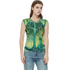 Nature Trees Forest Mystical Forest Jungle Women s Raglan Cap Sleeve Tee by Ravend