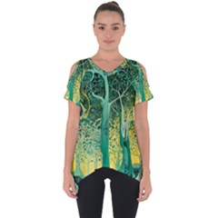 Nature Trees Forest Mystical Forest Jungle Cut Out Side Drop Tee by Ravend