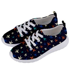 Blue Background Cute Airplanes Women s Lightweight Sports Shoes by ConteMonfrey