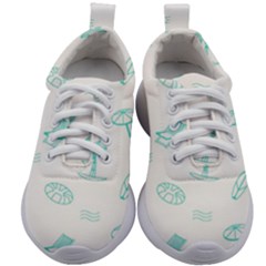 Summer Beach Seamless Pattern Kids Athletic Shoes by ConteMonfrey