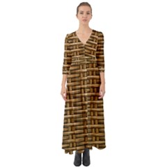 Brown Digital Straw - Country Side Button Up Boho Maxi Dress by ConteMonfrey