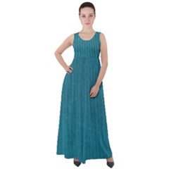 Blue Digital Fabric Empire Waist Velour Maxi Dress by ConteMonfrey