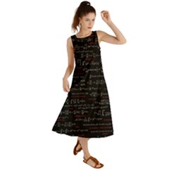 Black Background With Text Overlay Digital Art Mathematics Summer Maxi Dress
