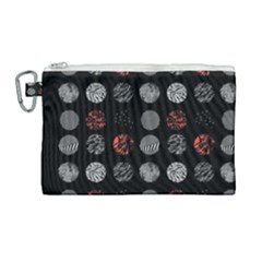 Black And Multicolored Polka Dot Artwork Digital Art Canvas Cosmetic Bag (large) by uniart180623
