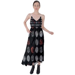 Black And Multicolored Polka Dot Artwork Digital Art Tie Back Maxi Dress