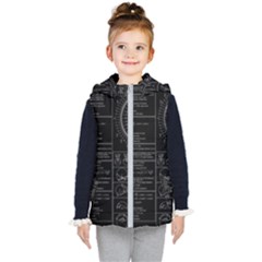 Black Background With Text Overlay Mathematics Trigonometry Kids  Hooded Puffer Vest by uniart180623