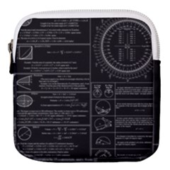 Black Background With Text Overlay Mathematics Trigonometry Mini Square Pouch by uniart180623