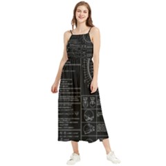 Black Background With Text Overlay Mathematics Trigonometry Boho Sleeveless Summer Dress by uniart180623