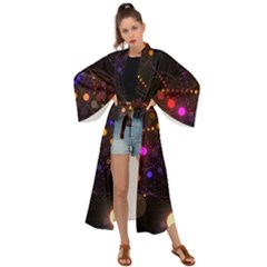 Abstract Light Star Design Laser Light Emitting Diode Maxi Kimono by uniart180623