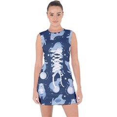 Bear Pattern Patterns Planet Animals Lace Up Front Bodycon Dress by uniart180623