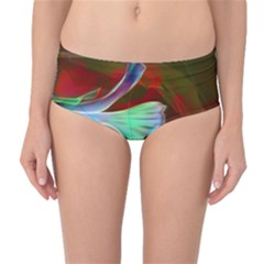Abstract Fractal Design Digital Wallpaper Graphic Backdrop Mid-waist Bikini Bottoms by uniart180623