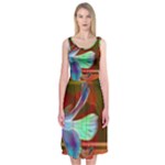 Abstract Fractal Design Digital Wallpaper Graphic Backdrop Midi Sleeveless Dress