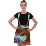 Abstract Fractal Design Digital Wallpaper Graphic Backdrop Velvet Suspender Skater Skirt