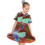 Abstract Fractal Design Digital Wallpaper Graphic Backdrop Kids  Short Sleeve Shirt Dress