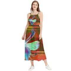 Abstract Fractal Design Digital Wallpaper Graphic Backdrop Boho Sleeveless Summer Dress