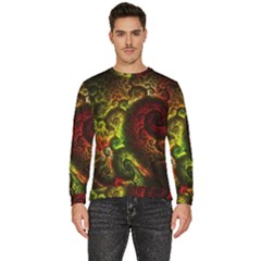 Green And Red Lights Wallpaper Fractal Digital Art Artwork Men s Fleece Sweatshirt by uniart180623