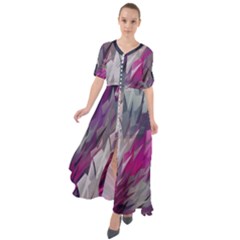 Colorful Artistic Pattern Design Waist Tie Boho Maxi Dress