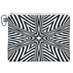 Fractal Star Mandala Black And White Canvas Cosmetic Bag (xxl) by uniart180623