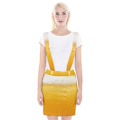 Texture Pattern Macro Glass Of Beer Foam White Yellow Braces Suspender Skirt by uniart180623