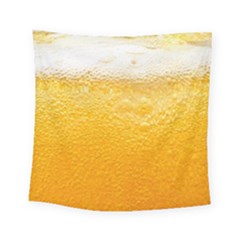 Texture Pattern Macro Glass Of Beer Foam White Yellow Square Tapestry (small) by uniart180623