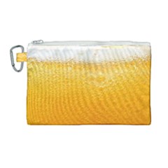 Texture Pattern Macro Glass Of Beer Foam White Yellow Canvas Cosmetic Bag (large) by uniart180623