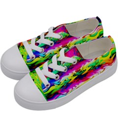 Waves Of Color Kids  Low Top Canvas Sneakers by uniart180623