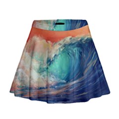 Artistic Wave Sea Mini Flare Skirt by uniart180623
