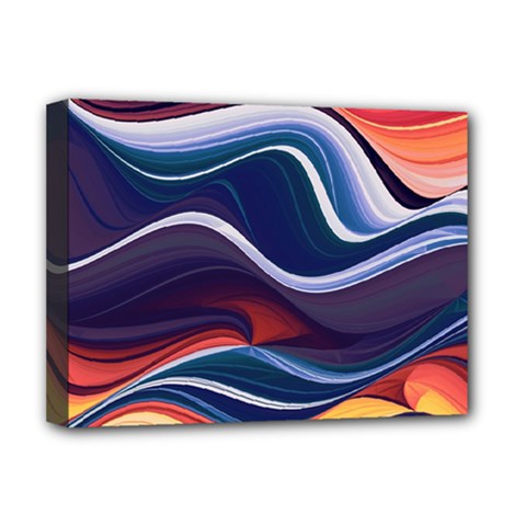 Wave Of Abstract Colors Deluxe Canvas 16  X 12  (stretched)  by uniart180623