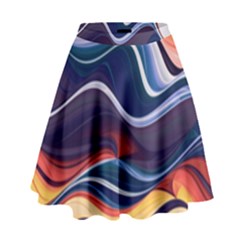 Wave Of Abstract Colors High Waist Skirt by uniart180623
