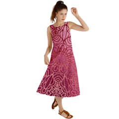 Pink Mandala Glitter Bohemian Girly Glitter Summer Maxi Dress