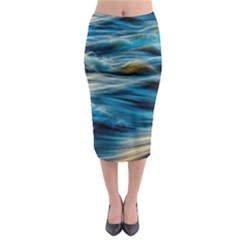 Waves Abstract Waves Abstract Midi Pencil Skirt by uniart180623