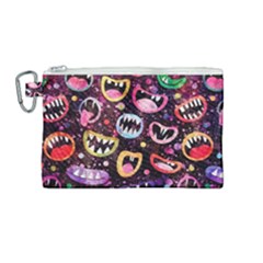 Funny Monster Mouths Canvas Cosmetic Bag (medium) by uniart180623