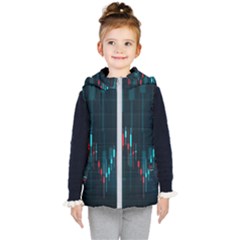 Flag Patterns On Forex Charts Kids  Hooded Puffer Vest by uniart180623