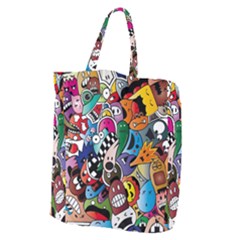 Cartoon Explosion Cartoon Characters Funny Giant Grocery Tote by uniart180623