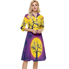 Empty Tree Leafless Stem Bare Branch Classy Knee Length Dress by uniart180623