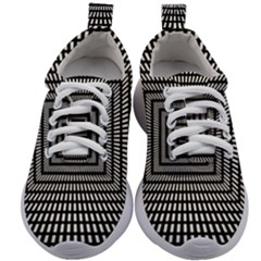 Focus Squares Optical Illusion Kids Athletic Shoes by uniart180623