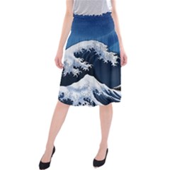 The Great Wave Off Kanagawa Midi Beach Skirt by Grandong