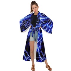 Lines Flash Light Mystical Fantasy Maxi Kimono