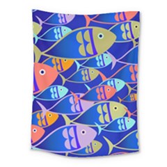 Sea Fish Illustrations Medium Tapestry