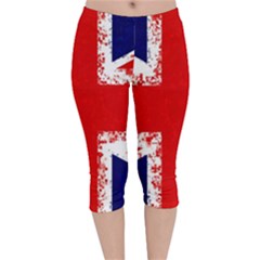 Union Jack London Flag Uk Velvet Capri Leggings  by Celenk
