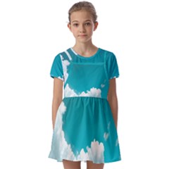 Clouds Hd Wallpaper Kids  Short Sleeve Pinafore Style Dress by artworkshop