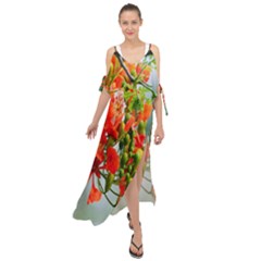Gathering Sping Flowers Wallpapers Maxi Chiffon Cover Up Dress by artworkshop
