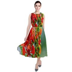 Gathering Sping Flowers Wallpapers Round Neck Boho Dress by artworkshop
