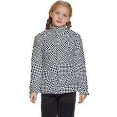 Geometric Noir Pattern Kids  Puffer Bubble Jacket Coat by dflcprintsclothing