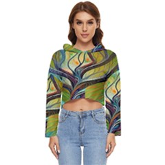 Tree Magical Colorful Abstract Metaphysical Women s Lightweight Cropped Hoodie by Simbadda