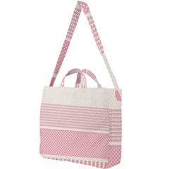 Background Pink Beige Decorative Texture Craft Square Shoulder Tote Bag by Simbadda